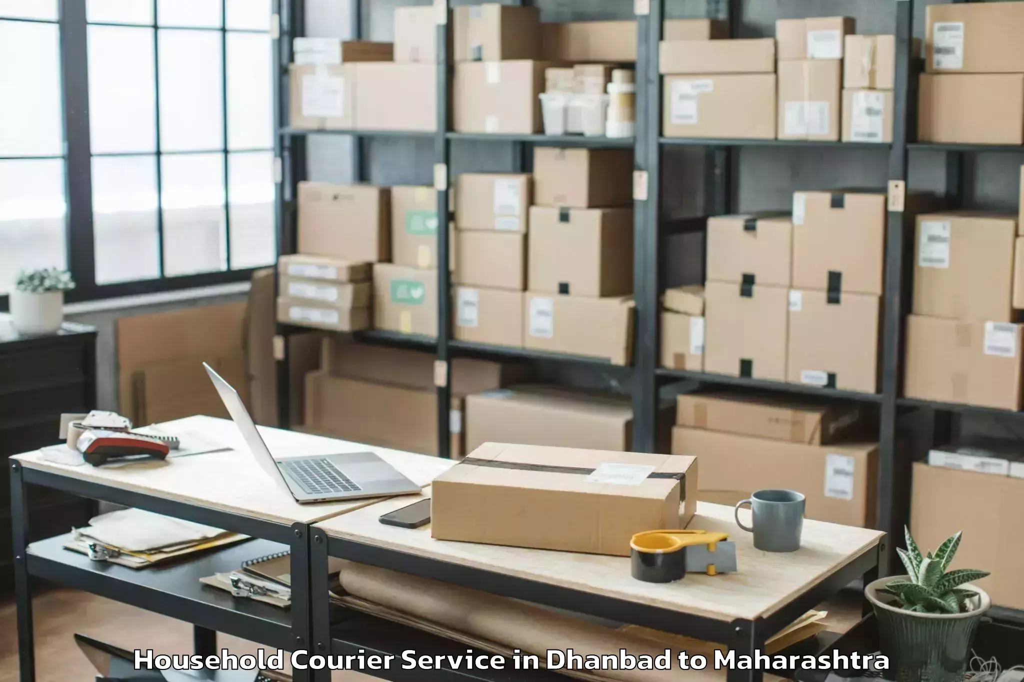 Easy Dhanbad to Kurkheda Household Courier Booking